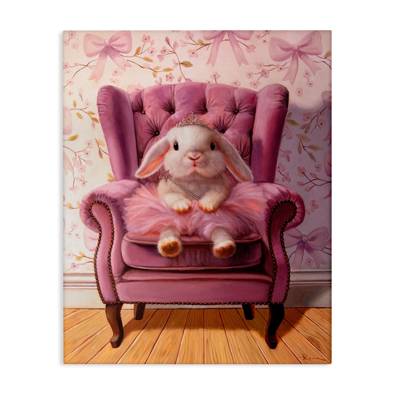 Stupell Industries Pink Princess Tutu Bunny Canvas, design by Lucia Heffernan